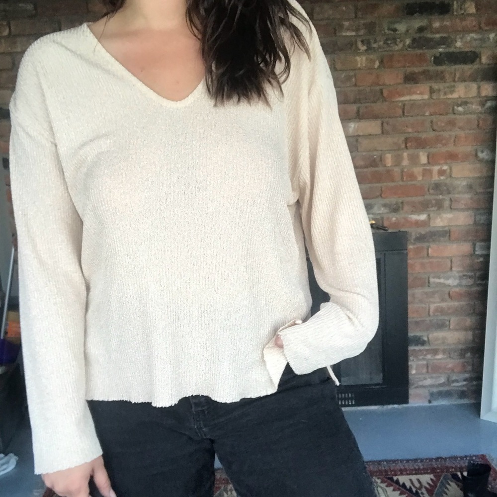 ZARA sheer & shimmer sweater